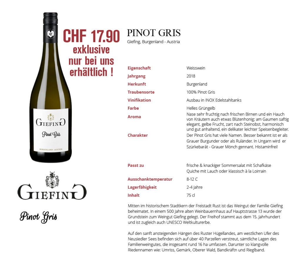 Pinot Gris - Giefing Burgenland